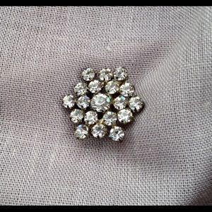 Vintage Rhinestone Snowflake Brooch